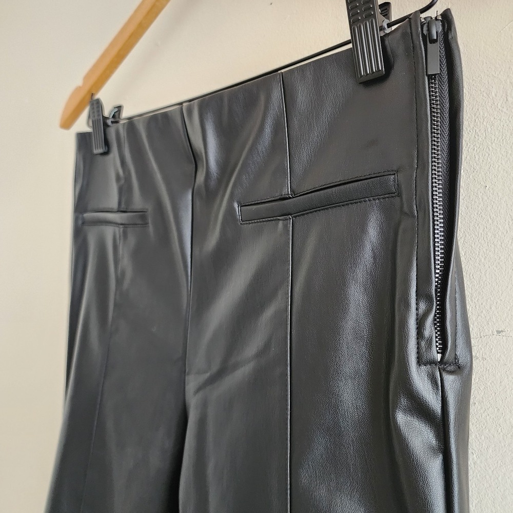 Zara NWT Faux Leather Legging Medium Goth Rocker Biker Winter Glam Stetch Chic - Picture 4 of 8